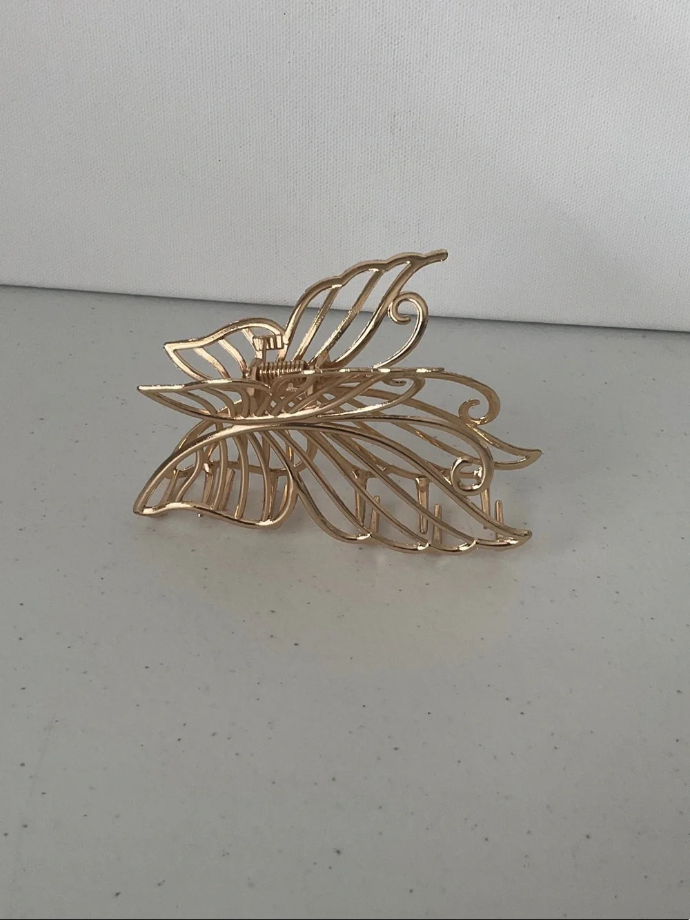 Gold Wire Butterfly Hair Claw